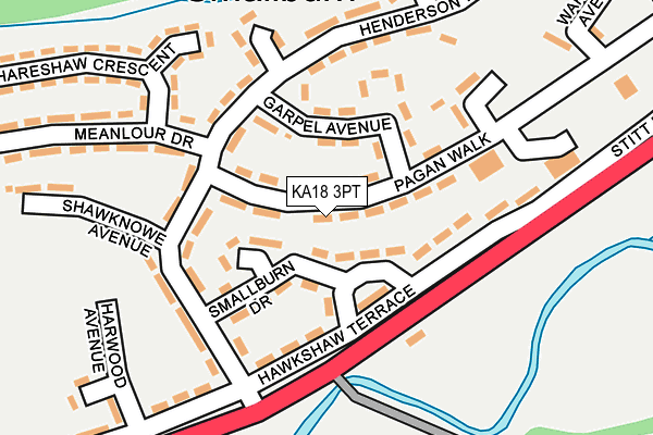 KA18 3PT map - OS OpenMap – Local (Ordnance Survey)