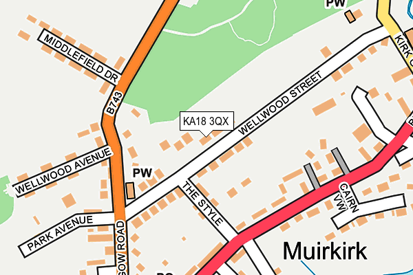 KA18 3QX map - OS OpenMap – Local (Ordnance Survey)
