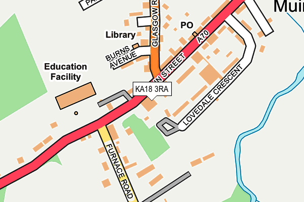KA18 3RA map - OS OpenMap – Local (Ordnance Survey)