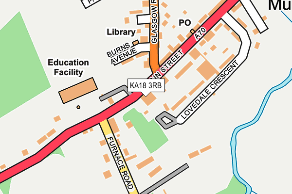 KA18 3RB map - OS OpenMap – Local (Ordnance Survey)