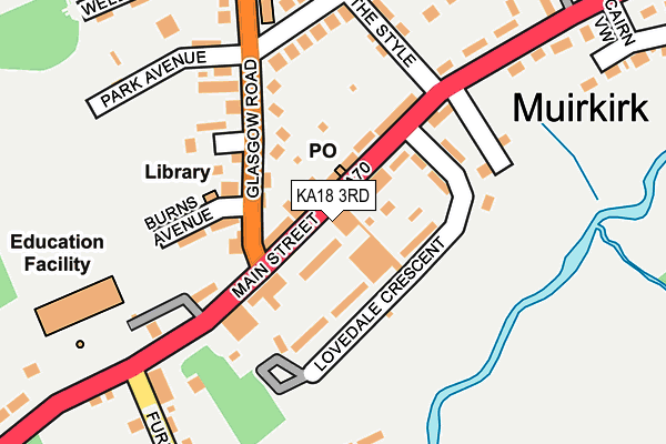 KA18 3RD map - OS OpenMap – Local (Ordnance Survey)