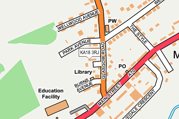 KA18 3RJ map - OS OpenMap – Local (Ordnance Survey)