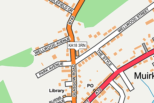 KA18 3RN map - OS OpenMap – Local (Ordnance Survey)