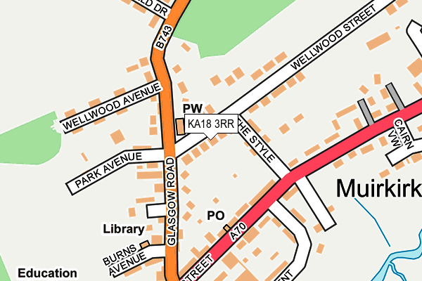 KA18 3RR map - OS OpenMap – Local (Ordnance Survey)
