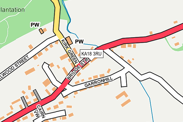KA18 3RU map - OS OpenMap – Local (Ordnance Survey)
