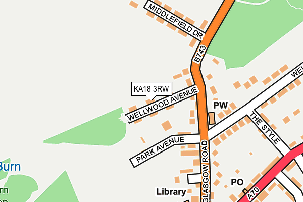KA18 3RW map - OS OpenMap – Local (Ordnance Survey)