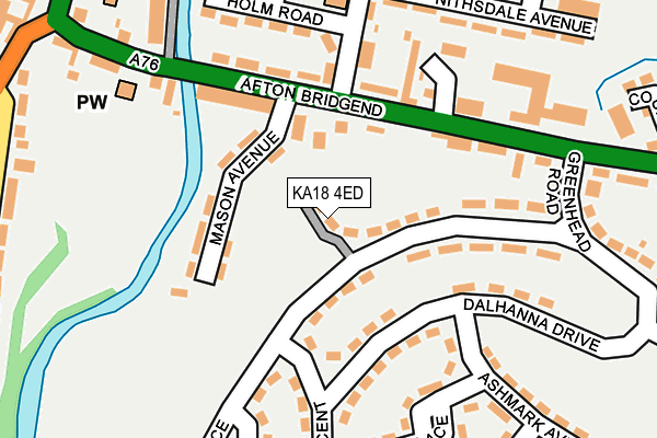KA18 4ED map - OS OpenMap – Local (Ordnance Survey)