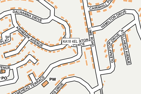 KA18 4EL map - OS OpenMap – Local (Ordnance Survey)