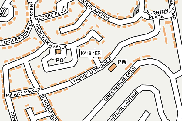 KA18 4ER map - OS OpenMap – Local (Ordnance Survey)