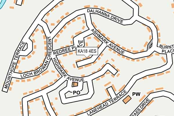 KA18 4ES map - OS OpenMap – Local (Ordnance Survey)