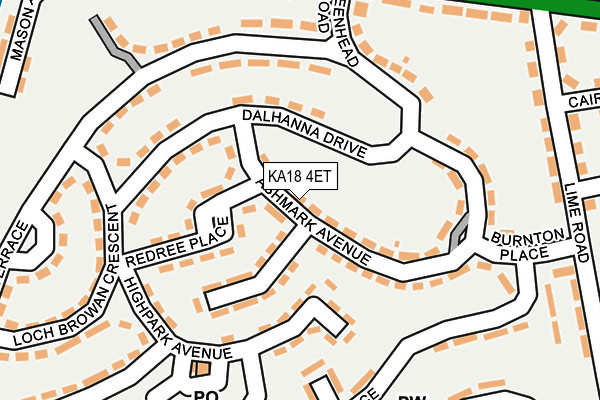 KA18 4ET map - OS OpenMap – Local (Ordnance Survey)