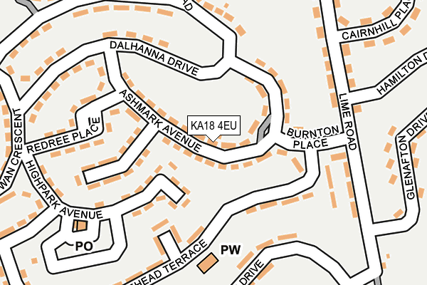 KA18 4EU map - OS OpenMap – Local (Ordnance Survey)