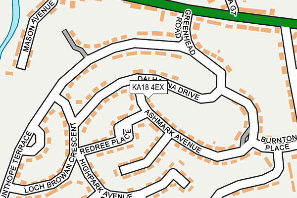 KA18 4EX map - OS OpenMap – Local (Ordnance Survey)