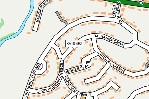 KA18 4EZ map - OS OpenMap – Local (Ordnance Survey)