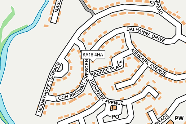 KA18 4HA map - OS OpenMap – Local (Ordnance Survey)