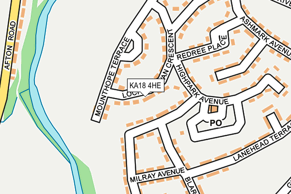 KA18 4HE map - OS OpenMap – Local (Ordnance Survey)