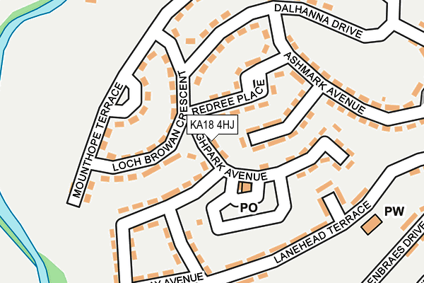 KA18 4HJ map - OS OpenMap – Local (Ordnance Survey)