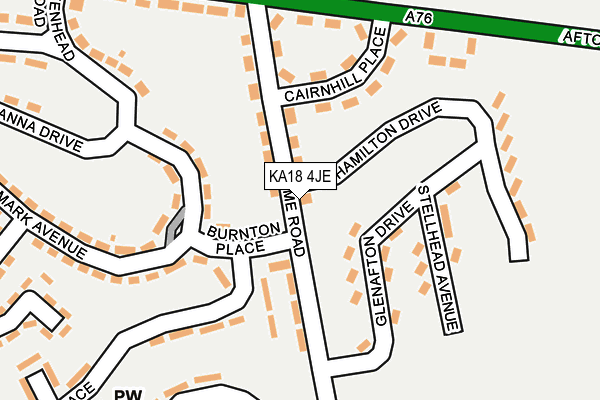 KA18 4JE map - OS OpenMap – Local (Ordnance Survey)