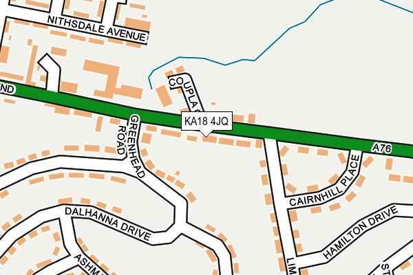 KA18 4JQ map - OS OpenMap – Local (Ordnance Survey)