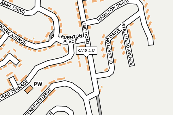 KA18 4JZ map - OS OpenMap – Local (Ordnance Survey)