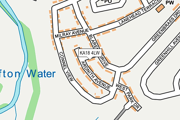 KA18 4LW map - OS OpenMap – Local (Ordnance Survey)