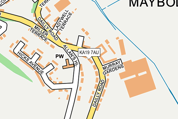 KA19 7AU map - OS OpenMap – Local (Ordnance Survey)