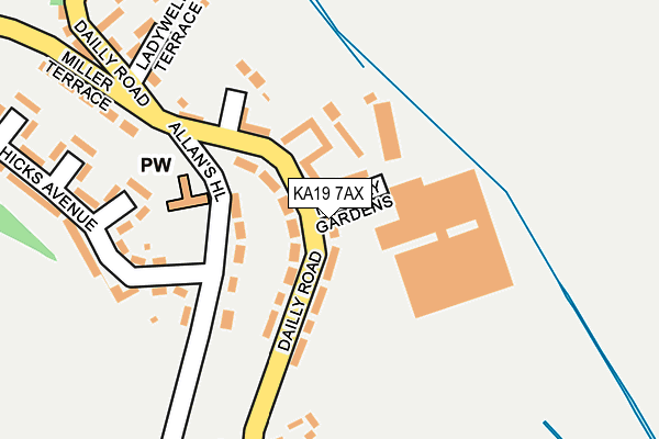 KA19 7AX map - OS OpenMap – Local (Ordnance Survey)