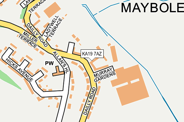 KA19 7AZ map - OS OpenMap – Local (Ordnance Survey)