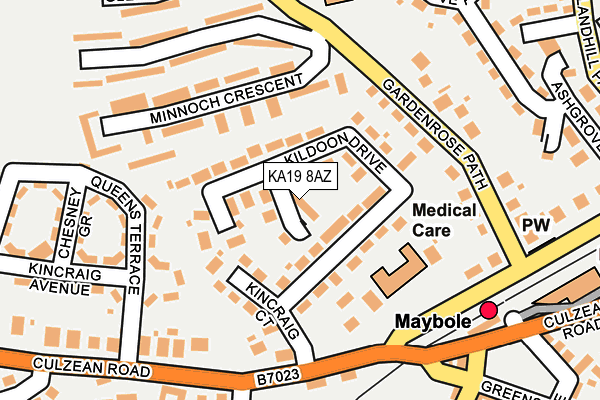 KA19 8AZ map - OS OpenMap – Local (Ordnance Survey)