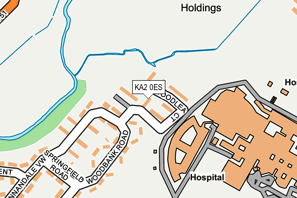 KA2 0ES map - OS OpenMap – Local (Ordnance Survey)