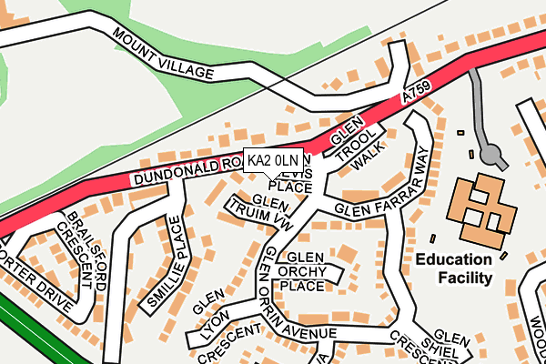 KA2 0LN map - OS OpenMap – Local (Ordnance Survey)