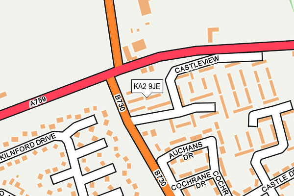 KA2 9JE map - OS OpenMap – Local (Ordnance Survey)