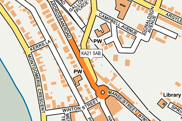 KA21 5AB map - OS OpenMap – Local (Ordnance Survey)