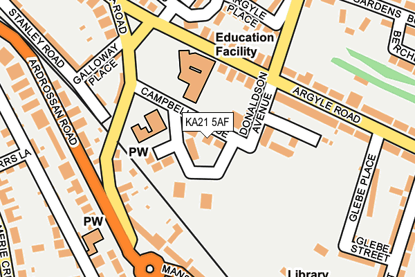 KA21 5AF map - OS OpenMap – Local (Ordnance Survey)