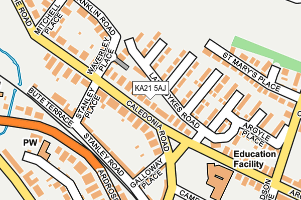 KA21 5AJ map - OS OpenMap – Local (Ordnance Survey)
