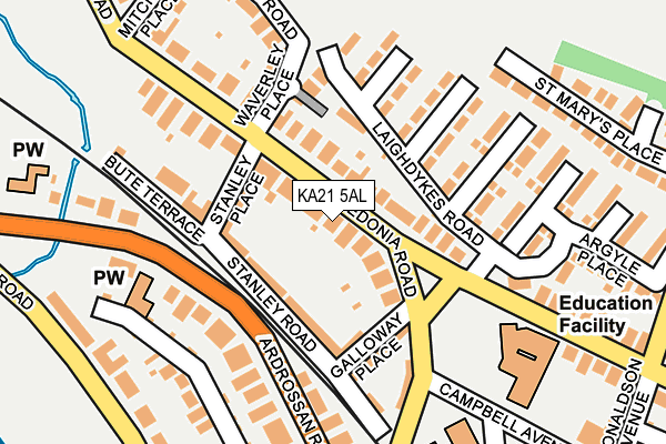 KA21 5AL map - OS OpenMap – Local (Ordnance Survey)