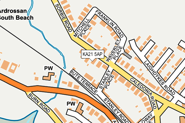 KA21 5AP map - OS OpenMap – Local (Ordnance Survey)