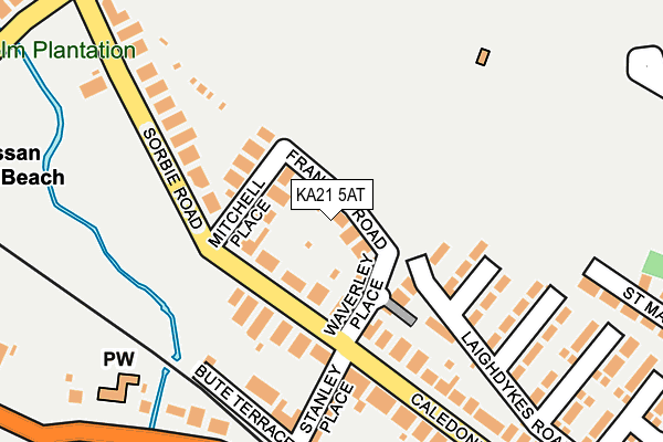 KA21 5AT map - OS OpenMap – Local (Ordnance Survey)