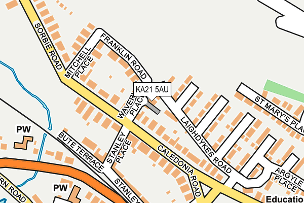 KA21 5AU map - OS OpenMap – Local (Ordnance Survey)