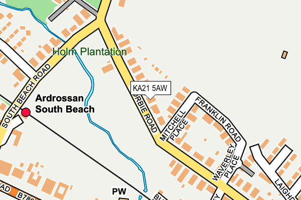 KA21 5AW map - OS OpenMap – Local (Ordnance Survey)