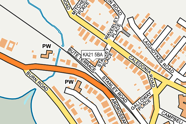KA21 5BA map - OS OpenMap – Local (Ordnance Survey)