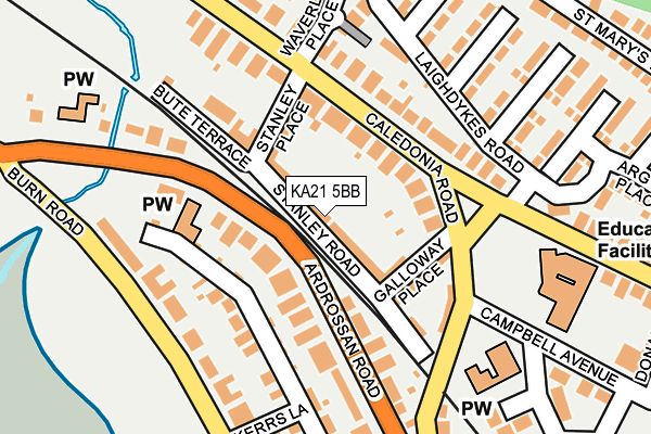 KA21 5BB map - OS OpenMap – Local (Ordnance Survey)