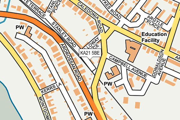 KA21 5BE map - OS OpenMap – Local (Ordnance Survey)