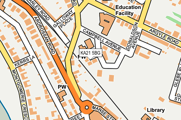 KA21 5BG map - OS OpenMap – Local (Ordnance Survey)