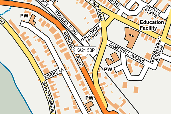 KA21 5BP map - OS OpenMap – Local (Ordnance Survey)