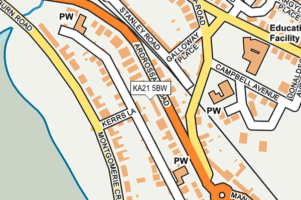 KA21 5BW map - OS OpenMap – Local (Ordnance Survey)