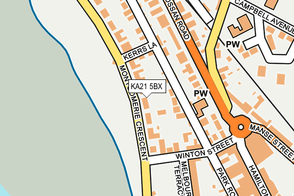 KA21 5BX map - OS OpenMap – Local (Ordnance Survey)