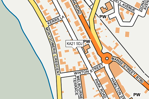 KA21 5DJ map - OS OpenMap – Local (Ordnance Survey)