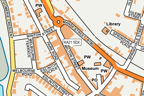 KA21 5DX map - OS OpenMap – Local (Ordnance Survey)