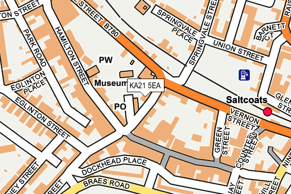 KA21 5EA map - OS OpenMap – Local (Ordnance Survey)